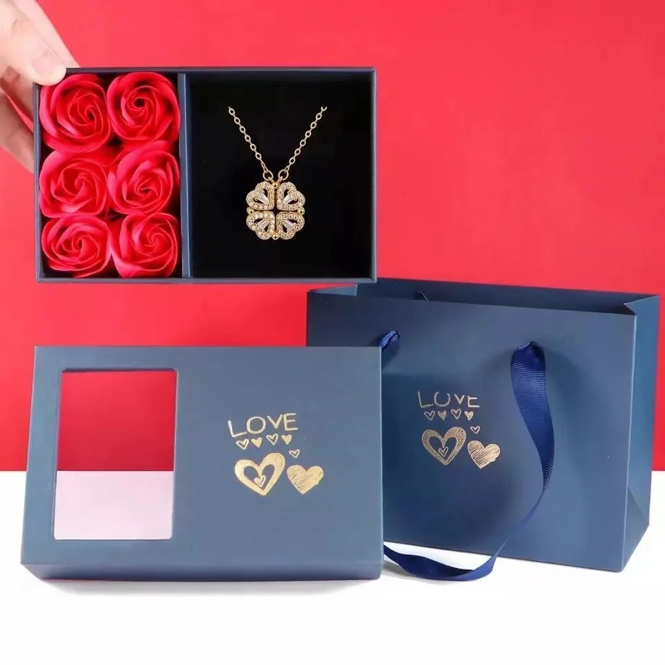 Eternal Rose Necklace – Colar com Rosa Eternizada e Caixa Presente 🌹💎