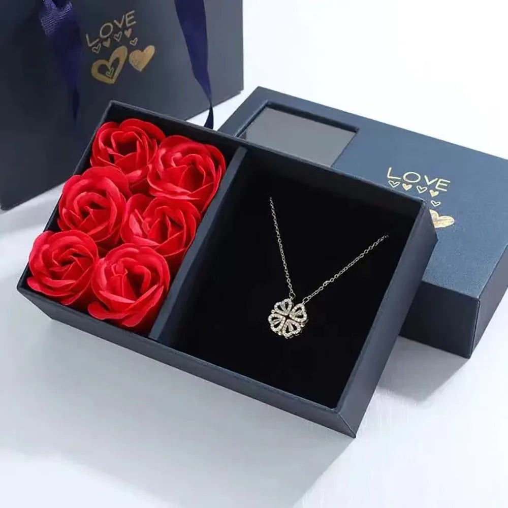 Eternal Rose Necklace – Colar com Rosa Eternizada e Caixa Presente 🌹💎